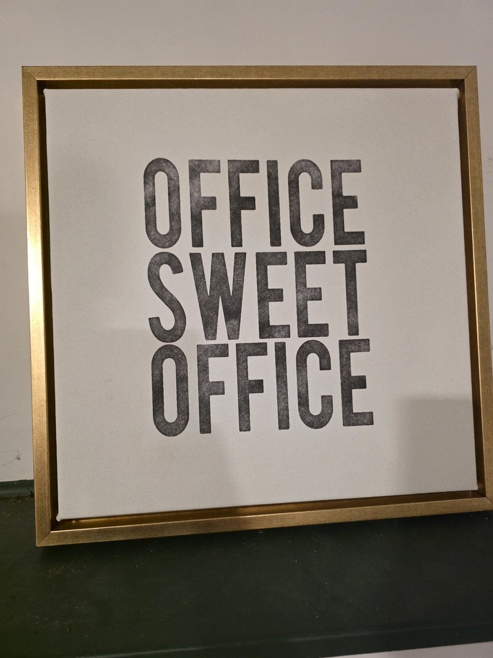 Gold Framed "Office Sweet Office" Wall Art - Home Office Decor